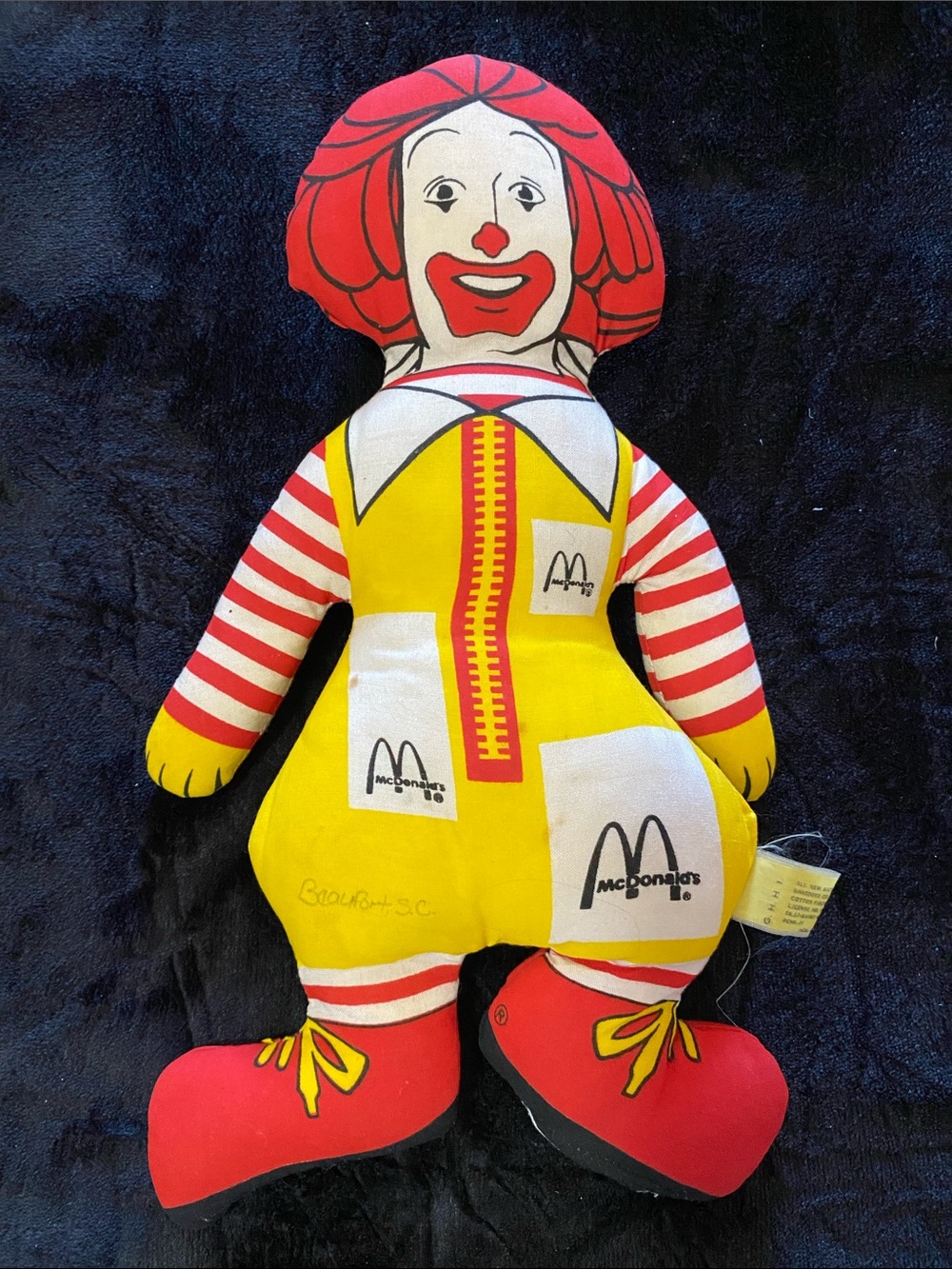 McDonald’s Ronald McDonald vintage 1980s stuffed cloth doll